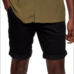 Topman skinny shorts black